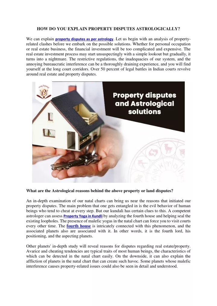 how do you explain property disputes