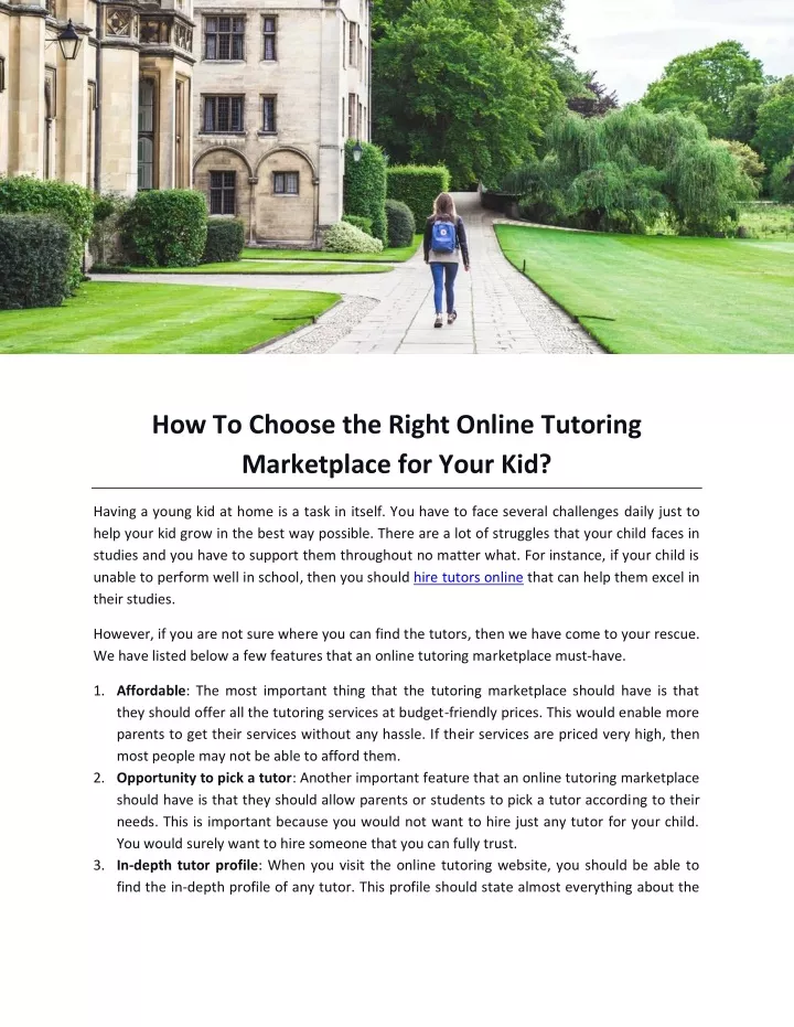 how to choose the right online tutoring