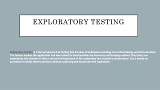 exploratory testing