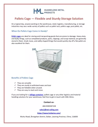 pallets cage flexible and sturdy storage solution