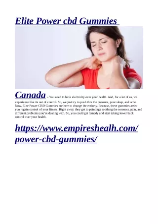 elite power cbd gummies
