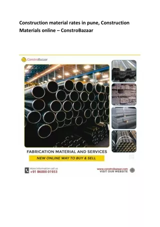 construction material rates in pune construction