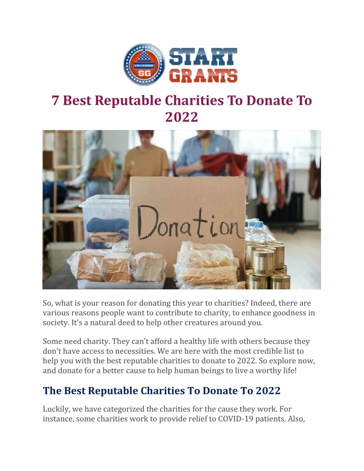 7 best reputable charities to donate to 2022