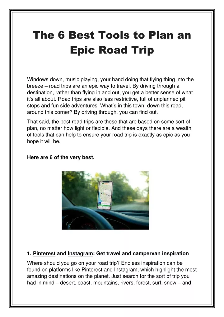 the 6 best tools to plan an epic road trip