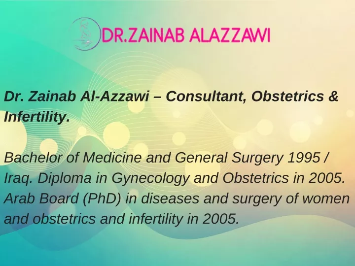 dr zainab al azzawi consultant obstetrics