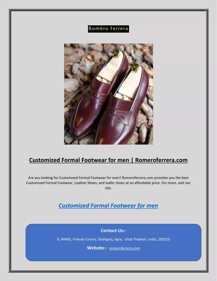 customized formal footwear for men romeroferrera