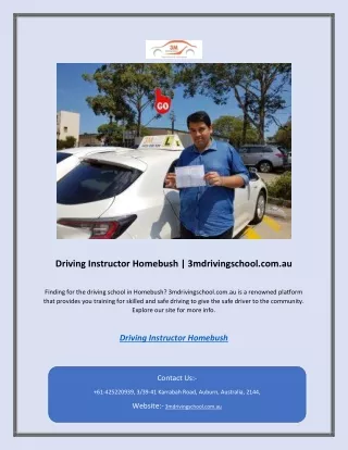 driving instructor homebush 3mdrivingschool com au