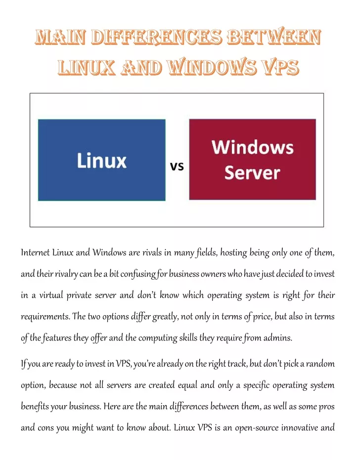 internet linux and windows are rivals in many