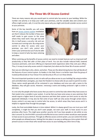 the three ws of access control