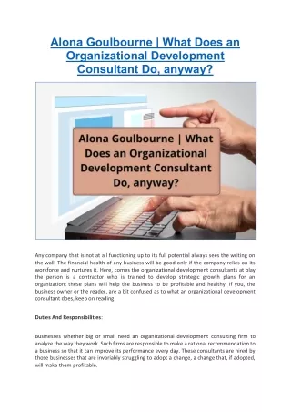 Alona Goulbourne | What Does an Organizational Development Consultant Do, anyway