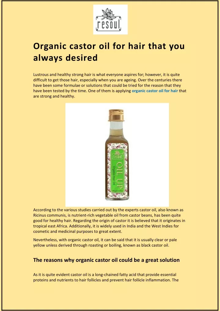organic castor oil for hair that you always