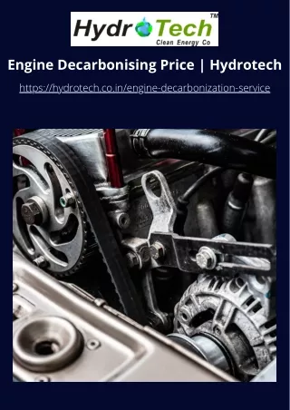 Engine Decarbonising Price  Hydrotech