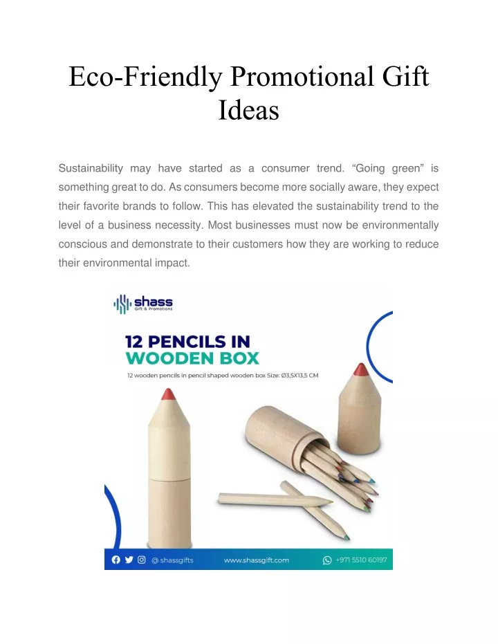 eco friendly promotional gift ideas