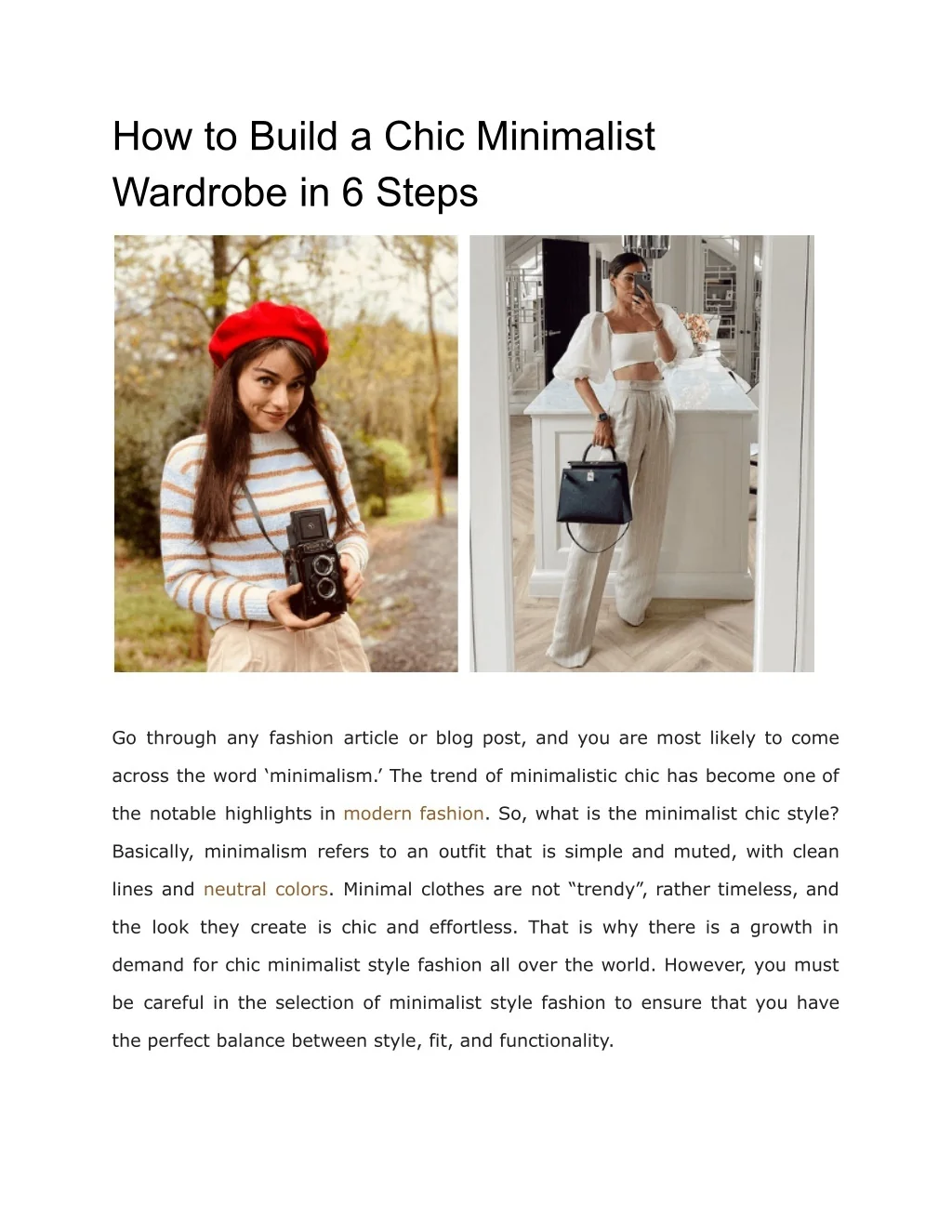 PPT - How to Build a Chic Minimalist Wardrobe in 6 Steps PowerPoint ...