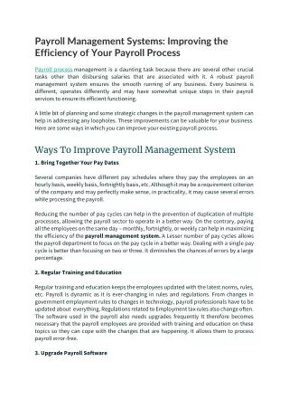 payroll management systems improving