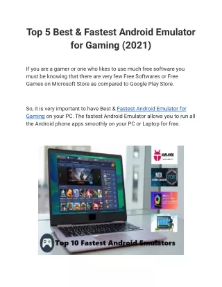top 5 best fastest android emulator for gaming