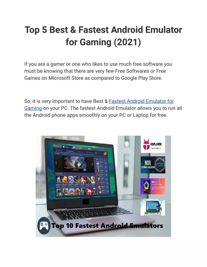 top 5 best fastest android emulator for gaming