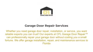 CFL Garage Door Repair - best garage door repair in Broward