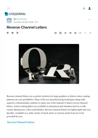 Reverse Channel Letters