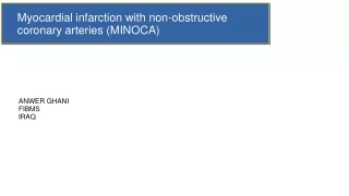 Myocardial infarction with non-obstructive coronary arteries