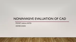 NONINVASIVE TEST OF CAD