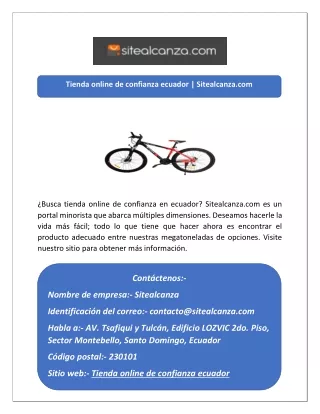 Tienda online de confianza ecuador | Sitealcanza.com