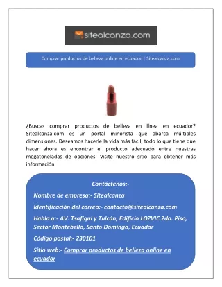 Comprar productos de belleza online en ecuador | Sitealcanza.com