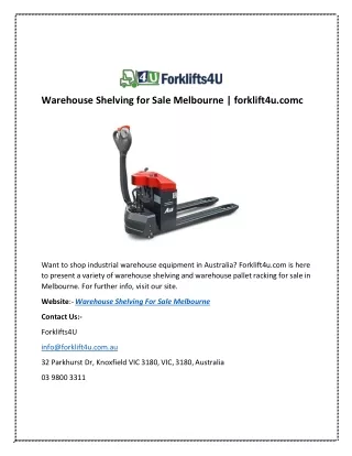 warehouse shelving for sale melbourne forklift4u