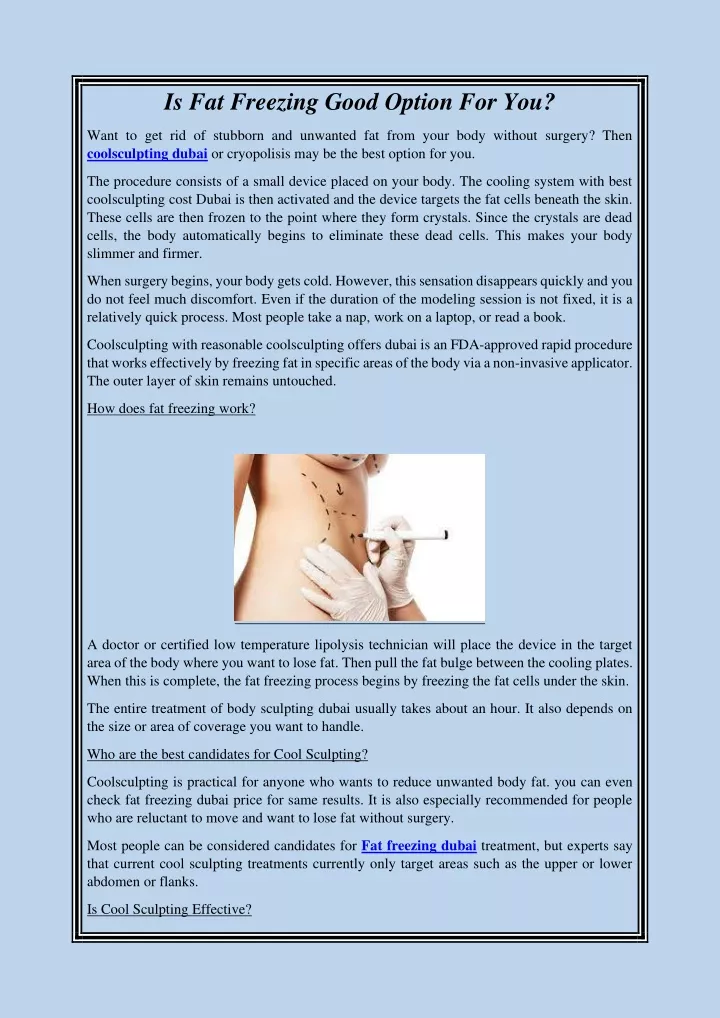 is fat freezing good option for you