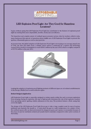 LED Explosion Proof Light Are They Good for Hazardous Locations