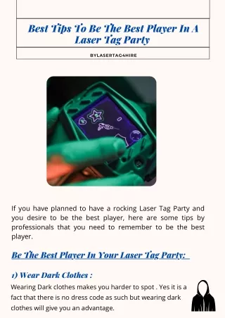 Tips To Be The Best Player In A Laser Tag Party