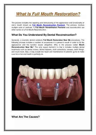 what is full mouth restoration