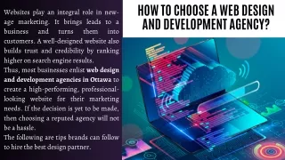How to Choose a Web Design and Development Agency?