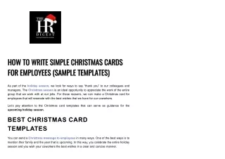how to write simple christmas cards for employees