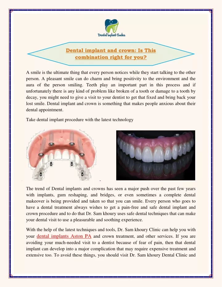 dental implant and crown is this combination