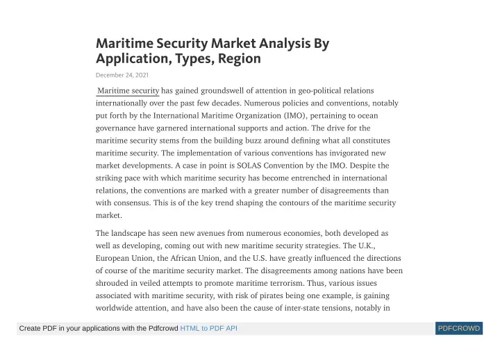 maritime security market analysis by application