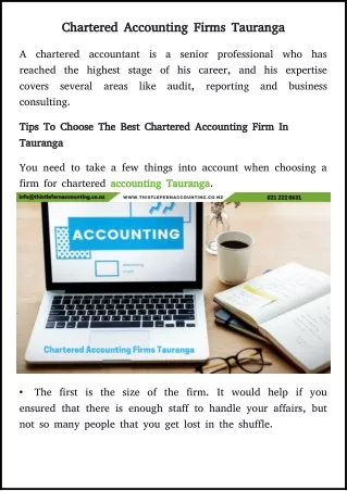 tips to choose the best chartered accounting firm in tauranga