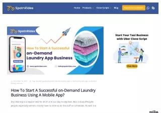SpotnRides -How to start a Successfull On demand Laundry Business