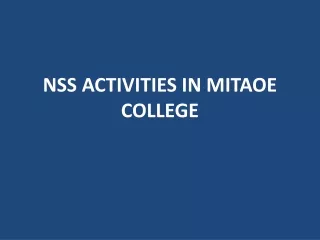 nss activities in mitaoe college