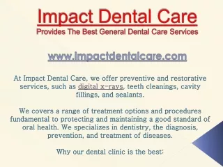 The Best General Dental Care Services