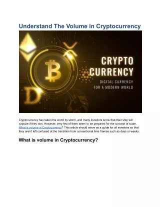 _What is Volume in Cryptocurrency World | Most Important Metric