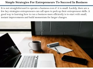 simple strategies for entrepreneurs to succeed
