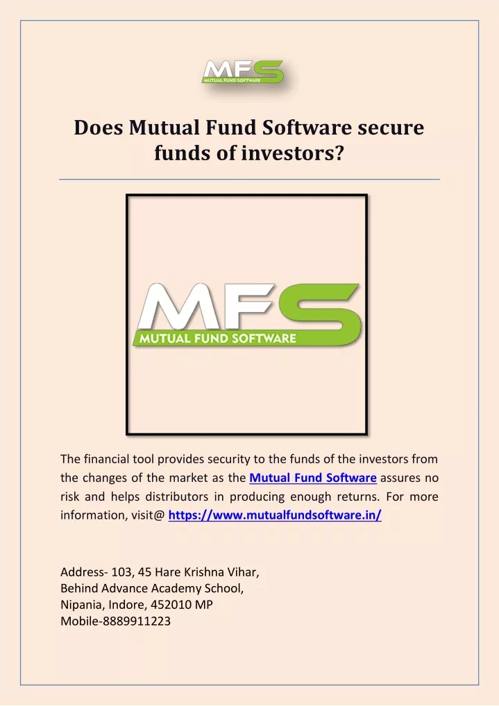 does mutual fund software secure funds