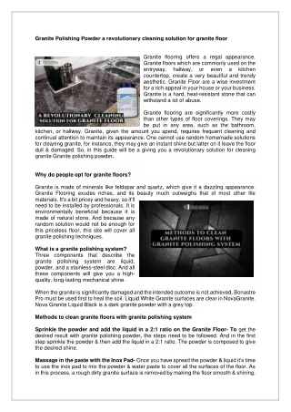 granite polishing powder a revolutionary cleaning