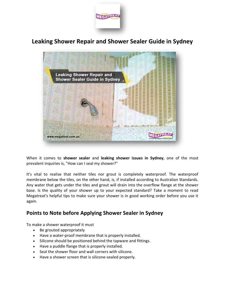 leaking shower repair and shower sealer guide