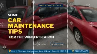 Some Car Maintenance Tips for the Winter Season