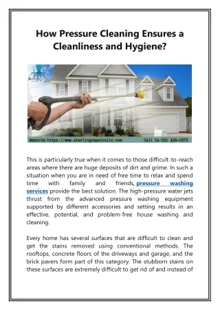 how pressure cleaning ensures a cleanliness