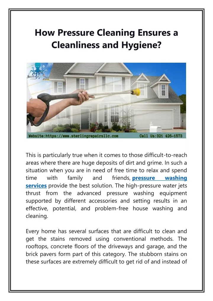 how pressure cleaning ensures a cleanliness