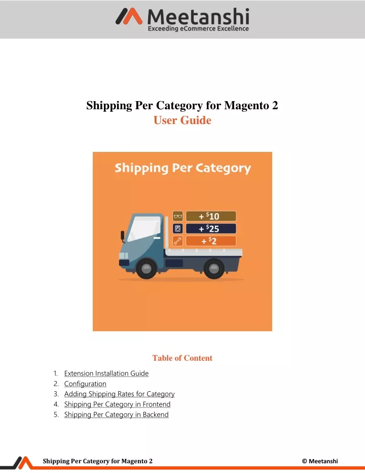 shipping per category for magento 2 user guide