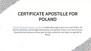 Get Certificate Apostille for Poland